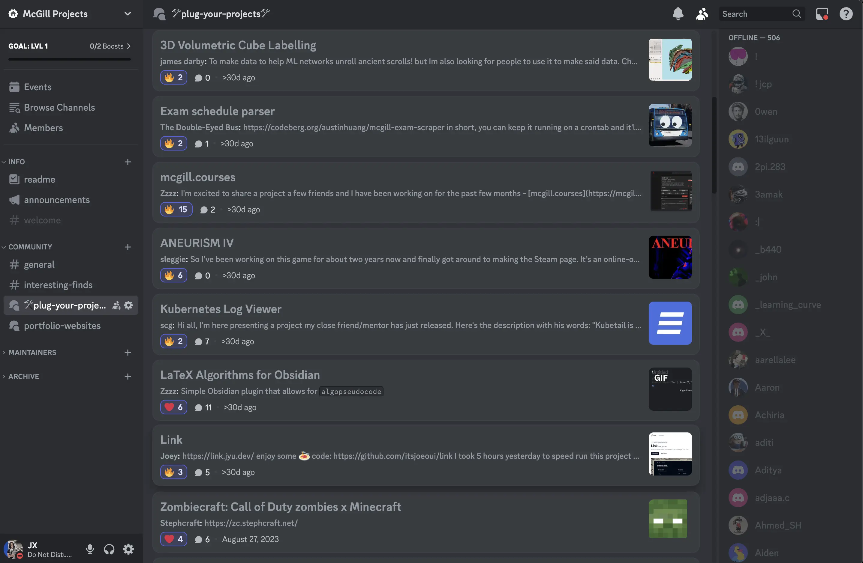 McGill Projects Discord